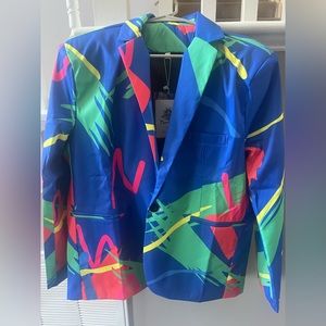 Men’s size medium multi colored one button blazer